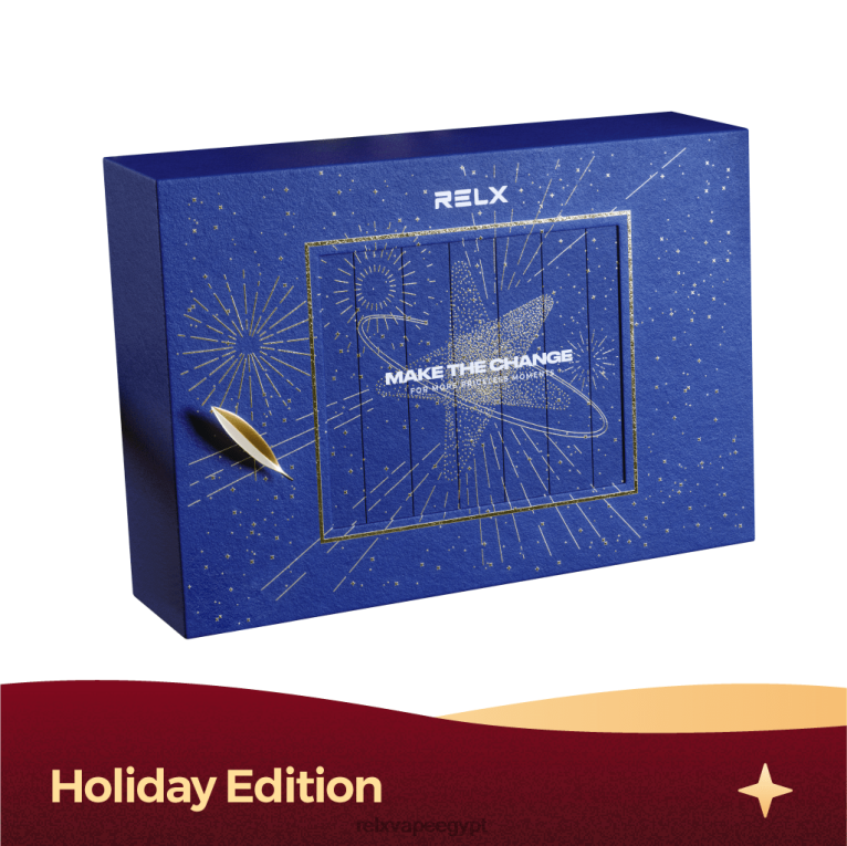 RELX flavors Egypt - RELX صندوق هدايا السنة الجديدة بلاك إنفينيتي + ثلج بطيخ F6VZT62