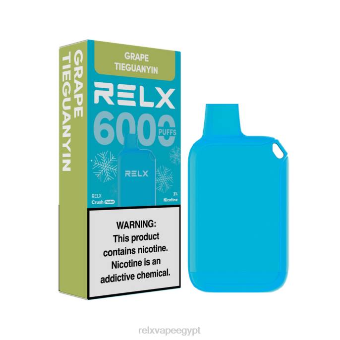 Relx اماكن بيع D82R18 RELX Crush Pocket 6000 الجليدية تيجوانين العنب